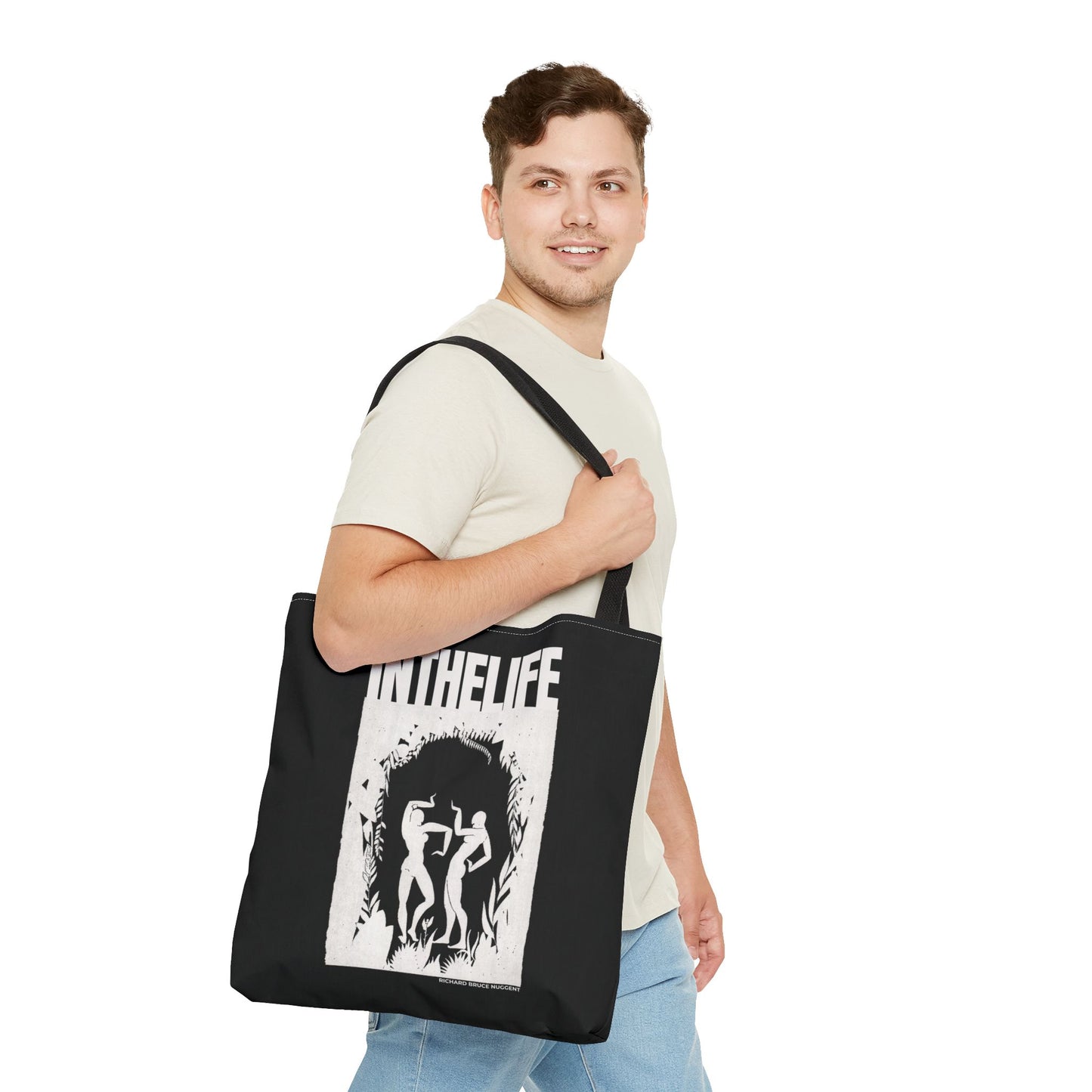 Vintage-Inspired IN THE LIFE Tote Bag - Modern Art Canvas Bag for Everyday Use