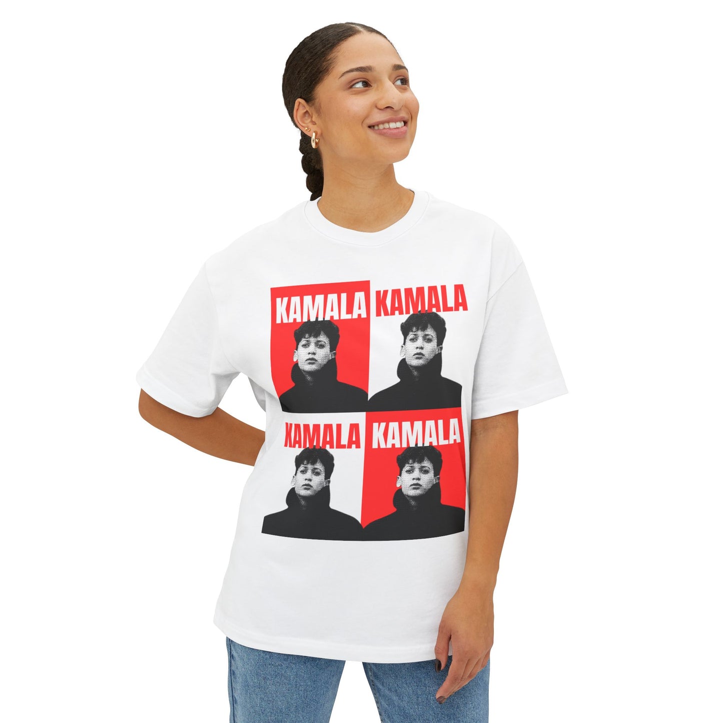 KH24 RED/WHITE - Unisex Oversized Boxy Tee