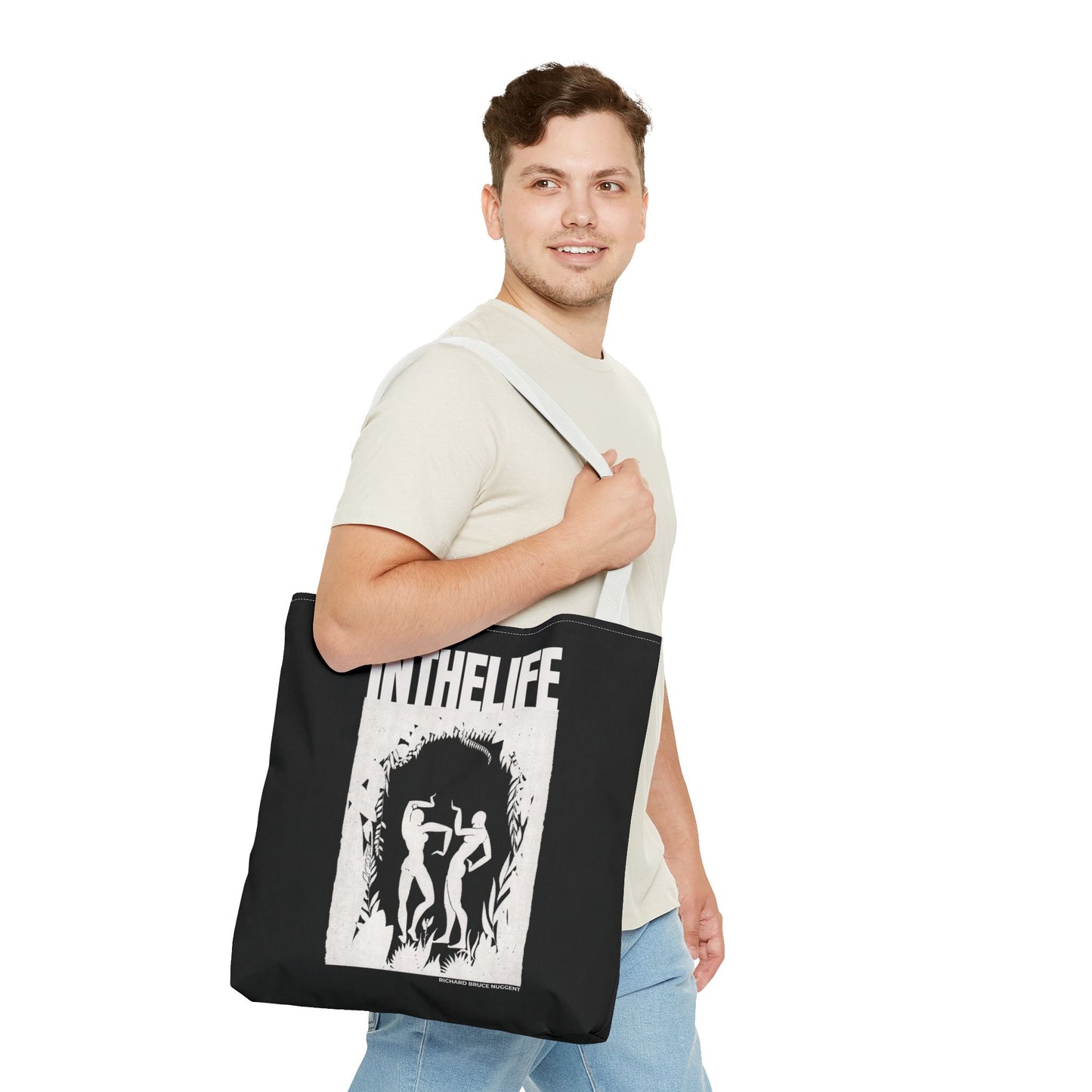 Vintage-Inspired IN THE LIFE Tote Bag - Modern Art Canvas Bag for Everyday Use