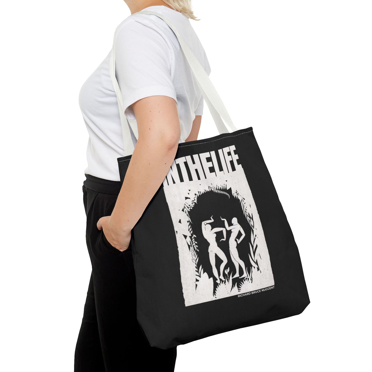 Vintage-Inspired IN THE LIFE Tote Bag - Modern Art Canvas Bag for Everyday Use